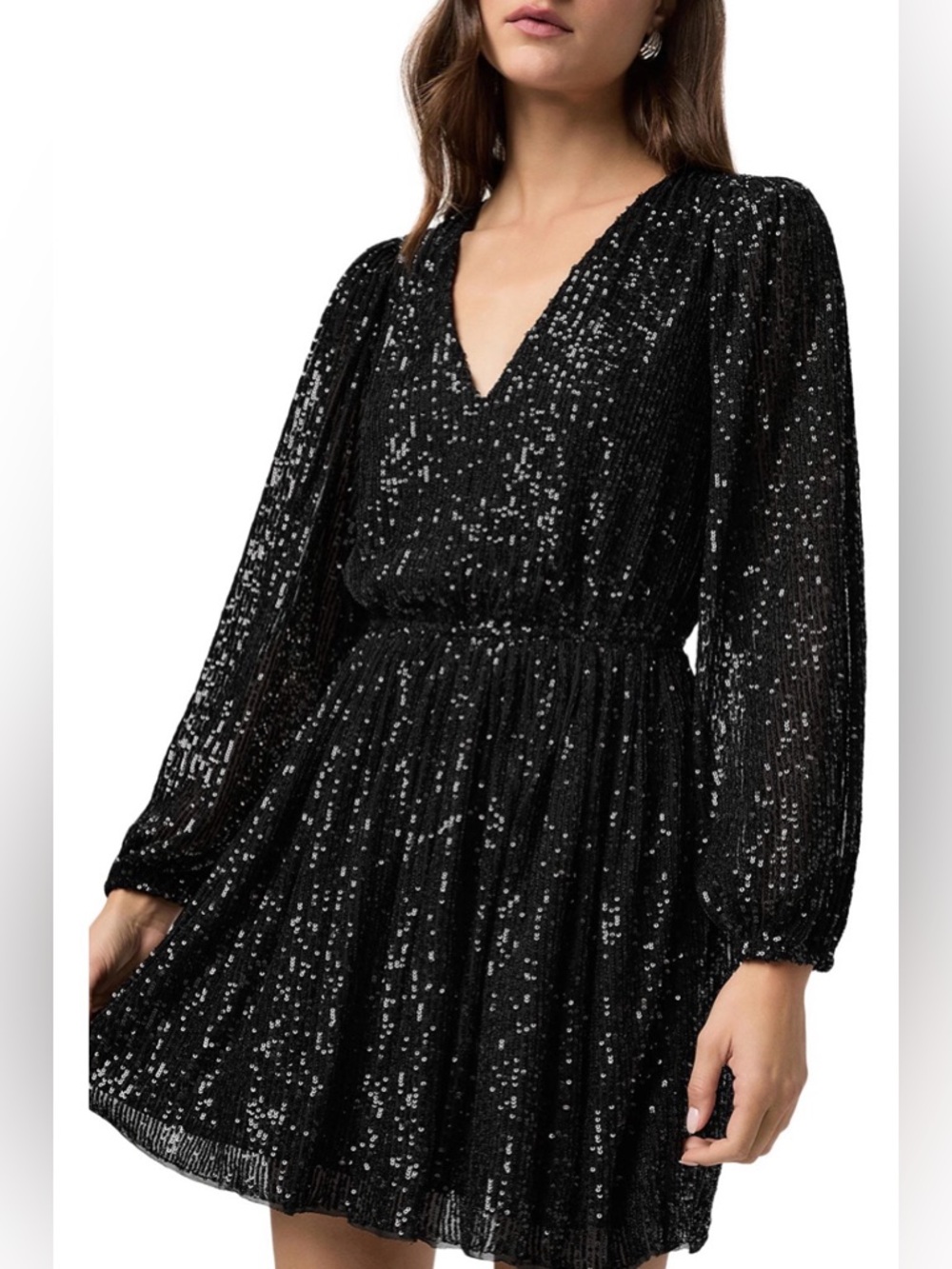 PAIGE Gianetta Black Sequin Mini Dress - Picture 3 of 10